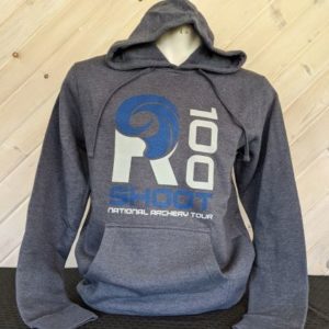 R100 national archery tour small gray hoodie