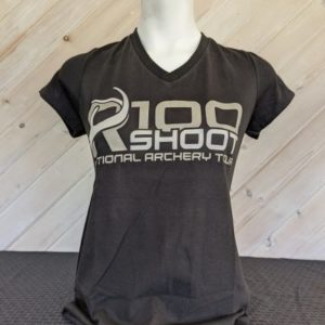 R100 black t-shirt small front